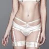 Bordelle Lingerie - Bondage Harness Brief Crotchless - Cream