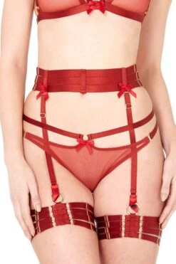 Bordelle Lingerie - Adjustable Strap Suspender - Red -Exquisites Dessous-Geschäft 3572 0 1280x1280