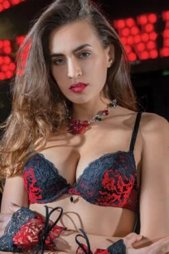 Ambra Lingerie - Passion Push Up Bra Oil - Red