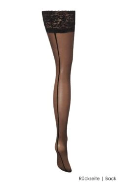 Bluebella - Thigh High Stockings With Backseam - Black -Exquisites Dessous-Geschäft BLUEBELLA 41458 BACK SEAM LEG LACE TOP STOCKINGS BLACK 3 1280x1280