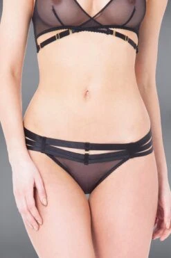 Bordelle Lingerie - Art Deco Multi Strap Thong - Black -Exquisites Dessous-Geschäft BORDELLE LINGERIE ART DECO MULTI STRAP THONG BLACK 3 1280x1280