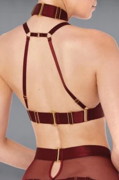 Bordelle Lingerie - Merida Soft Collar Crop Top - Burgundy -Exquisites Dessous-Geschäft BORDELLE LINGERIE MERIDA SOFT COLLAR COP TOP MORELLO 3 1280x1280