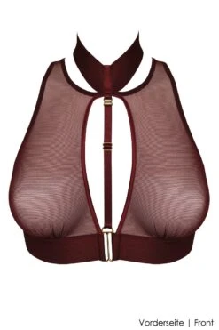 Bordelle Lingerie - Merida Soft Collar Crop Top - Burgundy -Exquisites Dessous-Geschäft BORDELLE LINGERIE MERIDA SOFT COLLAR COP TOP MORELLO 4 1280x1280