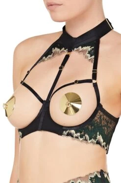 Bordelle Lingerie - Gold Plated O Ring Nipplets - 24K Gold -Exquisites Dessous-Geschäft BORDELLE LINGERIE O GOLD NIPPLETS 4 1280x1280