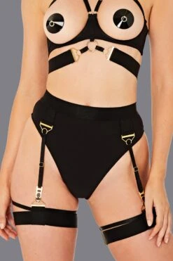 Bordelle Lingerie - Rey High Waist Thong - Black