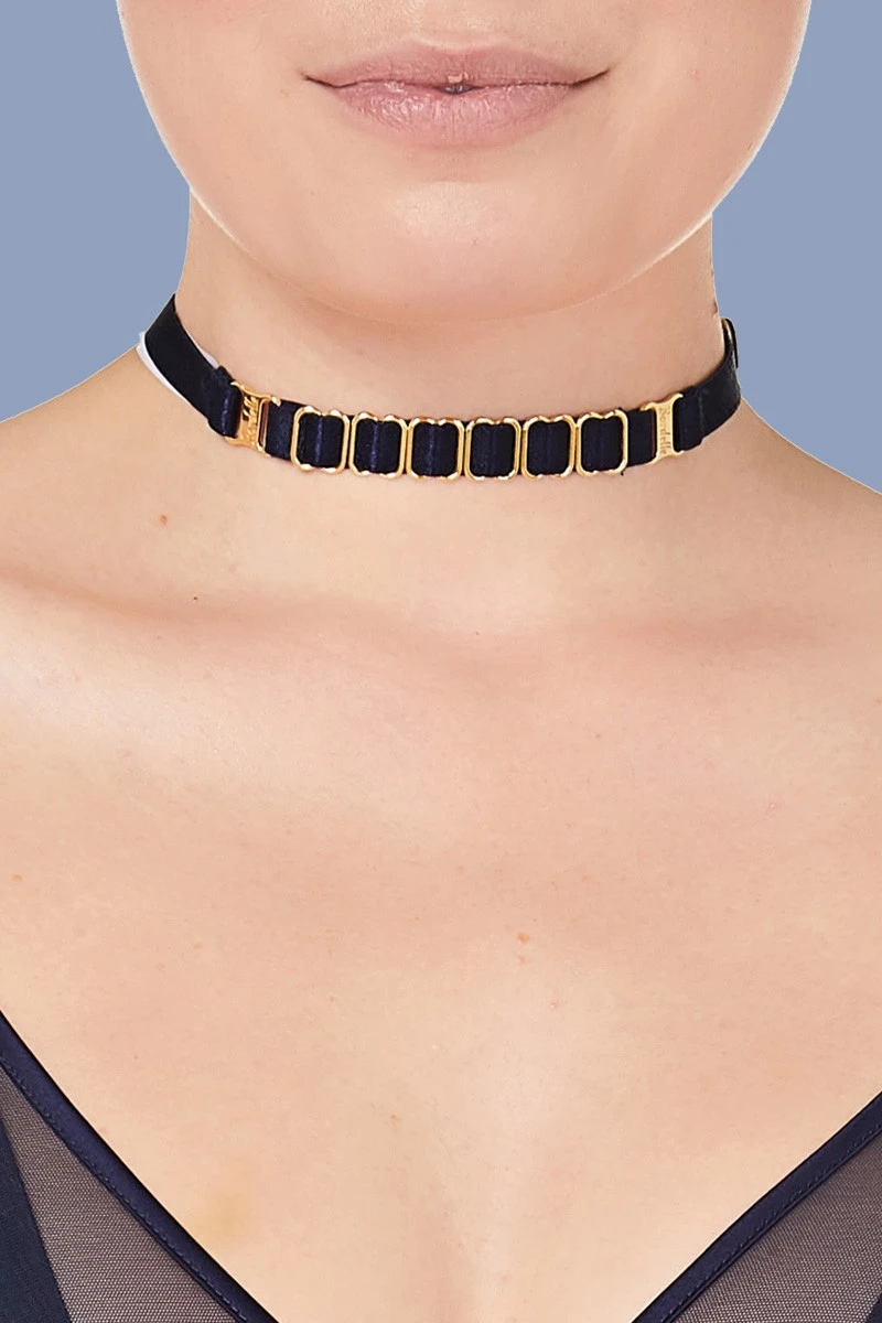 Bordelle Lingerie - Rey Strap Collar - Navy Blue 4 Bordelle Lingerie - Rey Strap Collar - Navy Blue – Bild 2