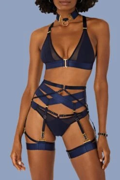 Bordelle Lingerie - Rey Thong - Navy Blue -Exquisites Dessous-Geschäft BORDELLE LINGERIE REY THONG BLUE 6 1280x1280