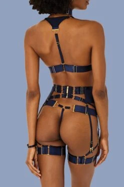 Bordelle Lingerie - Rey Thong - Navy Blue -Exquisites Dessous-Geschäft BORDELLE LINGERIE REY THONG BLUE 8 1280x1280