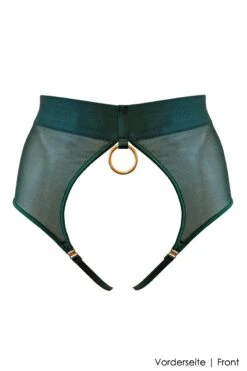 Bordelle Lingerie - Ula Crotchless Ouvert Brief - Eden Green