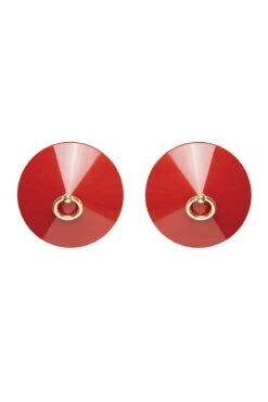 Bordelle Lingerie - O Ring Enamel Nipplets - Red