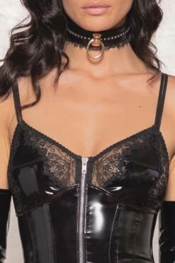 Patrice Catanzaro - Ouragan Vinyl Torsolette - Black -Exquisites Dessous-Geschäft CATANZARO OURAGAN ROBE GUEPIERE 8 1280x1280