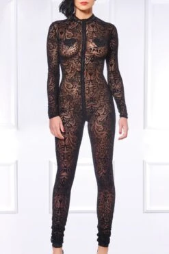 Maison Catanzaro - Sweety Maori Tattoo Catsuit - Black -Exquisites Dessous-Geschäft CATANZARO SWEETY CATSUIT MAORI SCHWARZ 3 1280x1280