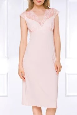 Coemi - Aurora Micromodal Nightdress - Rose -Exquisites Dessous-Geschäft COEMI AURORA LONG NIGHTDRESS SHORT DRESSES SWEET ROSE 2 1280x1280