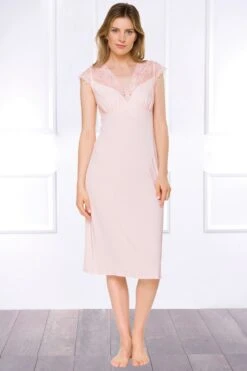 Coemi - Aurora Micromodal Nightdress - Rose -Exquisites Dessous-Geschäft COEMI AURORA LONG NIGHTDRESS SHORT DRESSES SWEET ROSE 4 1280x1280