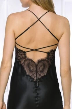 Coemi - Ayana Long Satin Slip Dress - Black -Exquisites Dessous-Geschäft COEMI AYANA LONG NEGLIGEE BLACK 6 1280x1280