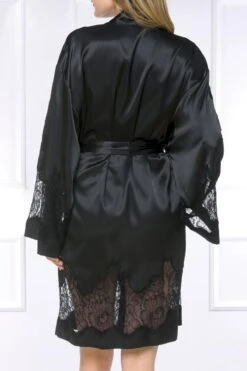 Coemi - Ayana Satin Robe - Black -Exquisites Dessous-Geschäft COEMI AYANA SHORT KIMONO BLACK 2 1280x1280