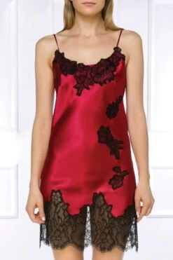 Coemi - Satin Slip Dress - Red -Exquisites Dessous-Geschäft COEMI AYANA SHORT NEGLIGEE CHERRY BLACK 2 1280x1280