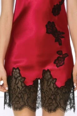 Coemi - Satin Slip Dress - Red -Exquisites Dessous-Geschäft COEMI AYANA SHORT NEGLIGEE CHERRY BLACK 5 1280x1280