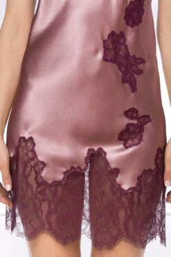 Coemi - Satin Slip Dress - Powder -Exquisites Dessous-Geschäft COEMI AYANA SHORT NEGLIGEE DUSTY PINK WINE 4 1280x1280