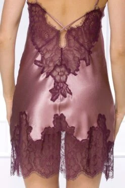Coemi - Satin Slip Dress - Powder -Exquisites Dessous-Geschäft COEMI AYANA SHORT NEGLIGEE DUSTY PINK WINE 6 1280x1280