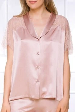 Coemi - Federica Satin Pajama Set - Powder -Exquisites Dessous-Geschäft COEMI FEDERICA PYJAMA PEONY 1 1280x1280