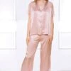 Coemi - Federica Satin Pajama Set - Powder -Exquisites Dessous-Geschäft COEMI FEDERICA PYJAMA PEONY 6 1280x1280
