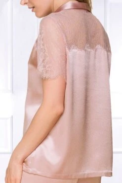 Coemi - Federica Satin Pajama Set - Powder -Exquisites Dessous-Geschäft COEMI FEDERICA PYJAMA PEONY 7 1280x1280