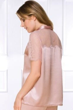 Coemi - Federica Satin Pajama Set - Powder -Exquisites Dessous-Geschäft COEMI FEDERICA PYJAMA PEONY 8 1280x1280