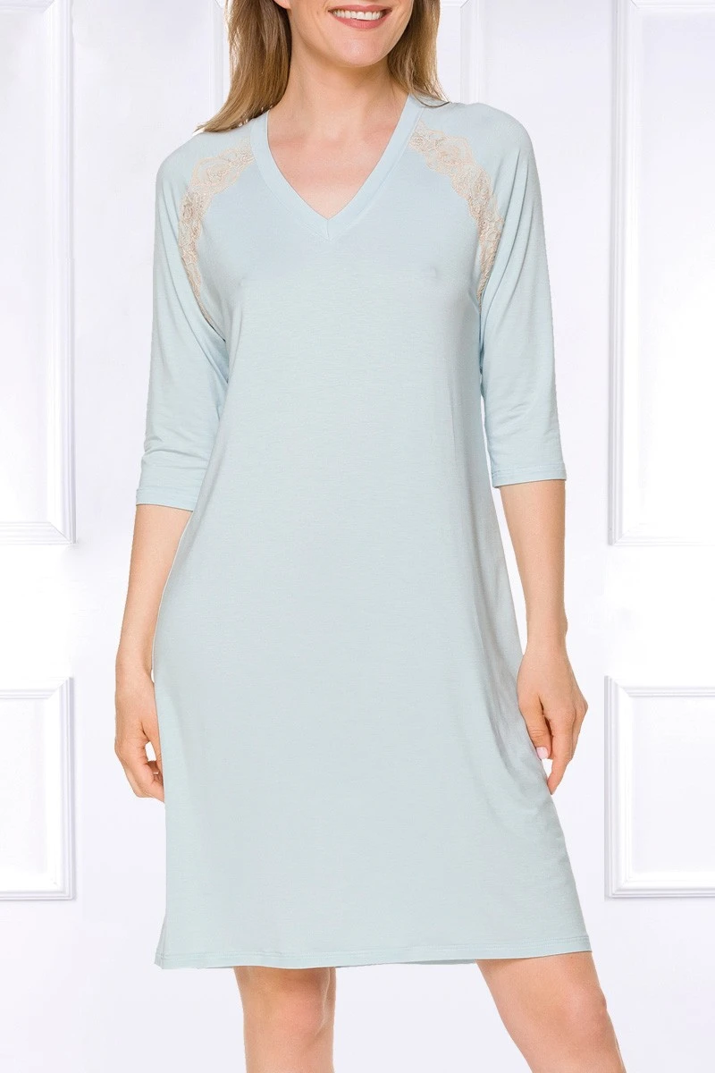 Coemi - Irma Micromodal Nightdress - Light Blue 9 Coemi - Irma Micromodal Nightdress - Light Blue – Bild 7