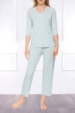 Coemi - Irma Micromodal Pajama Set - Light Blue -Exquisites Dessous-Geschäft COEMI IRMA PYJAMA CELESTE 4 1280x1280