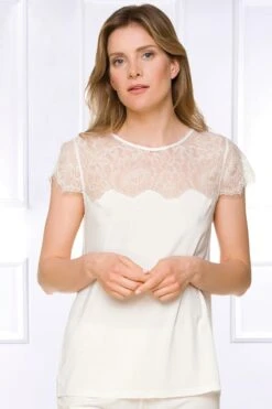 Coemi - Janel Micromodal Pajama Set - Champagne (long) -Exquisites Dessous-Geschäft COEMI JANEL PYJAMA CREAM 2 1280x1280