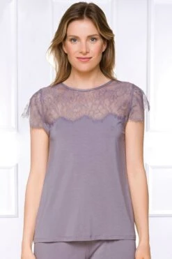 Coemi - Janel Micromodal Pajama Set - Lavender -Exquisites Dessous-Geschäft COEMI JANEL PYJAMA LONG PANTS LANVENDER 3 1280x1280