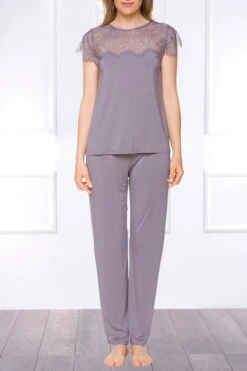 Coemi - Janel Micromodal Pajama Set - Lavender -Exquisites Dessous-Geschäft COEMI JANEL PYJAMA LONG PANTS LANVENDER 5 1280x1280