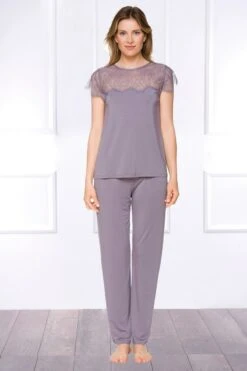 Coemi - Janel Micromodal Pajama Set - Lavender -Exquisites Dessous-Geschäft COEMI JANEL PYJAMA LONG PANTS LANVENDER 6 1280x1280