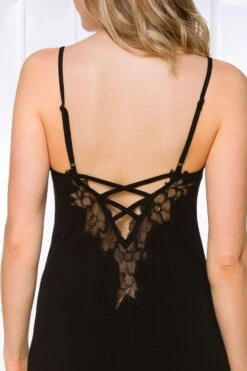 Coemi - Janel Micromodal Nightdress - Black -Exquisites Dessous-Geschäft COEMI JANEL SHORT NIGHTDRESS 222C901 BLACK 6 1280x1280