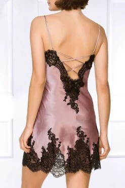 Coemi - Jemma Satin Slip Dress - Dusty Pink/Black -Exquisites Dessous-Geschäft COEMI JEMMA NIGHTDRESS DUSTY PINK BLACK 8 1280x1280
