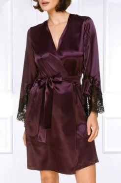 Coemi - Jemma Satin Kimono - Damson/Black -Exquisites Dessous-Geschäft COEMI JEMMA ROBE 2 1280x1280