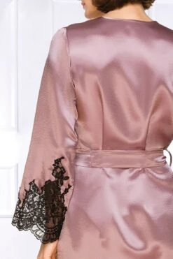 Coemi - Jemma Satin Kimono - Dusty Pink/Black -Exquisites Dessous-Geschäft COEMI JEMMA ROBE DUSTY PINK BLACK 5 1280x1280