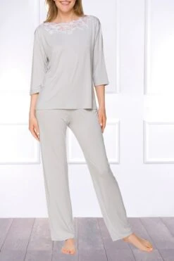 Coemi - Joana Micromodal Pajama Set - Light Grey -Exquisites Dessous-Geschäft COEMI JOANA PYJAMA CLOUD 4 1280x1280
