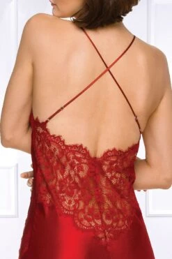 Coemi - Kristina Nightdress (long) - Red -Exquisites Dessous-Geschäft COEMI KRISTINA LONG DRESS CURRANT 6 1280x1280