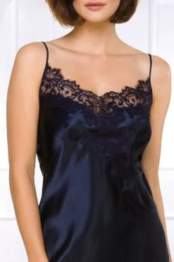 Coemi - Kristina Satin Slip Dress - Dark Navy -Exquisites Dessous-Geschäft COEMI KRISTINA NIGHTDRESS DARK NAVY 2 1280x1280