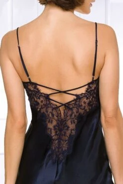 Coemi - Kristina Satin Slip Dress - Dark Navy -Exquisites Dessous-Geschäft COEMI KRISTINA NIGHTDRESS DARK NAVY 7 1280x1280