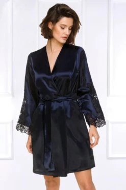 Coemi - Kristina Satin Kimono - Dark Navy