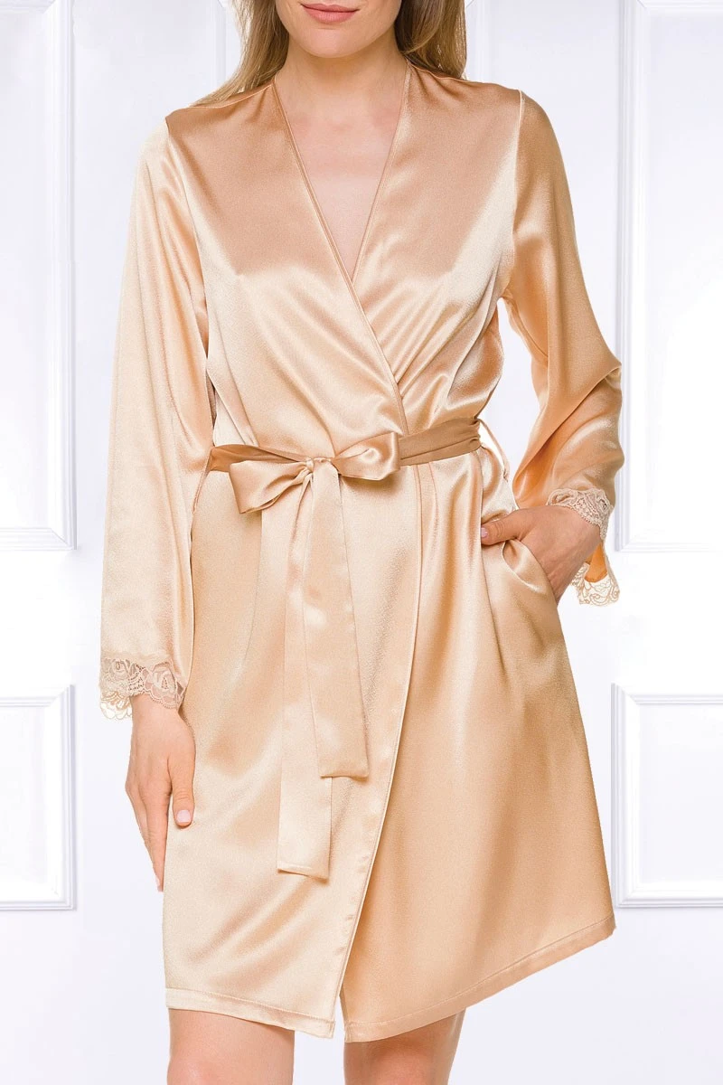 Coemi - Saia Satin Robe - Apricot 8 Coemi - Saia Satin Robe - Apricot – Bild 6