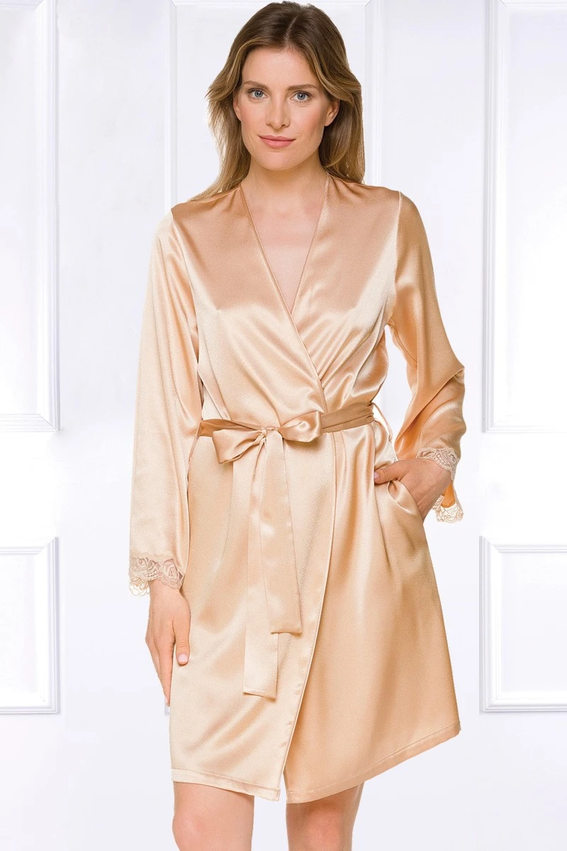 Coemi - Saia Satin Robe - Apricot 3 Coemi - Saia Satin Robe - Apricot