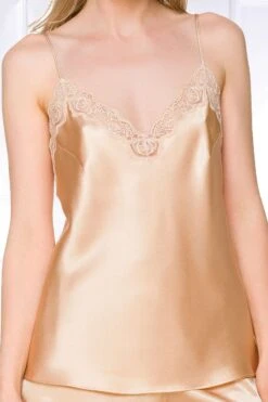 Coemi - Saia Satin Pajama Set - Apricot -Exquisites Dessous-Geschäft COEMI SAIA NIGHTDRESS BARE 1 1280x1280