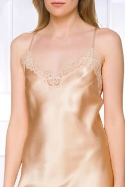 Coemi - Saia Satin Slip Dress - Apricot -Exquisites Dessous-Geschäft COEMI SAIA SHORT NIGHTDRESS BARE 1 1280x1280