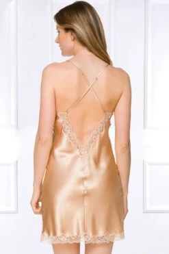 Coemi - Saia Satin Slip Dress - Apricot -Exquisites Dessous-Geschäft COEMI SAIA SHORT NIGHTDRESS BARE 8 1280x1280
