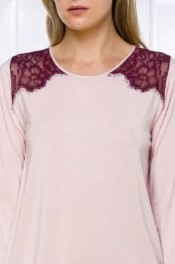 Coemi - Soul Long Sleeve Nightdress - Rose -Exquisites Dessous-Geschäft COEMI SOUL LONG SLEEVE NIGHTDRESS ROSE CLOUD WINE 5 1280x1280