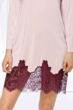 Coemi - Soul Long Sleeve Nightdress - Rose -Exquisites Dessous-Geschäft COEMI SOUL LONG SLEEVE NIGHTDRESS ROSE CLOUD WINE 6 1280x1280
